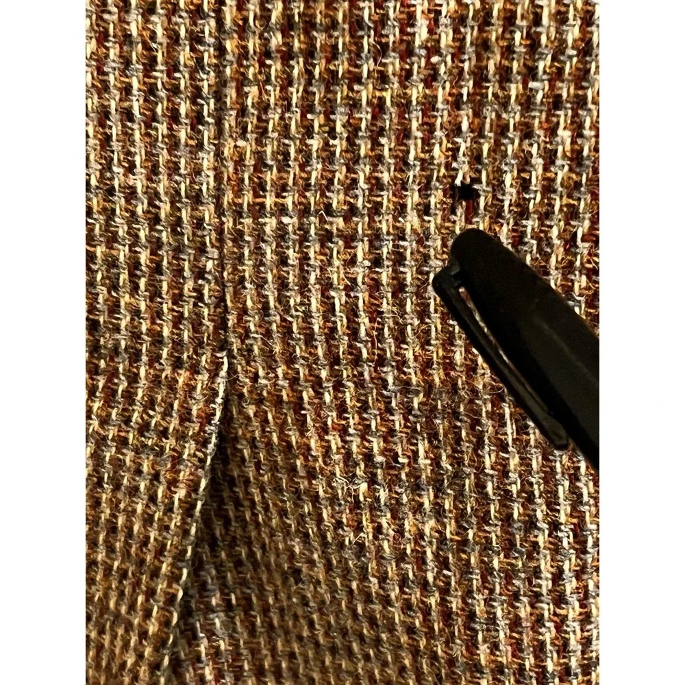 Vintage JC Penney Mens Shop Brown Wool Blazer Herringbone Mens Sz 42L Large